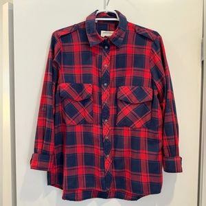 Zara plaid western style snap shirt.